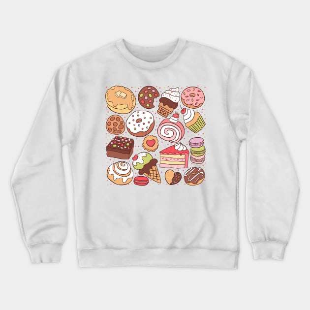 Cute sweet desserts illustration Crewneck Sweatshirt by Yarafantasyart